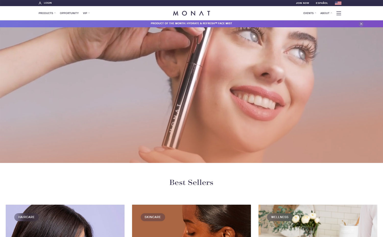 Partial Screenshot of Monat Home Page