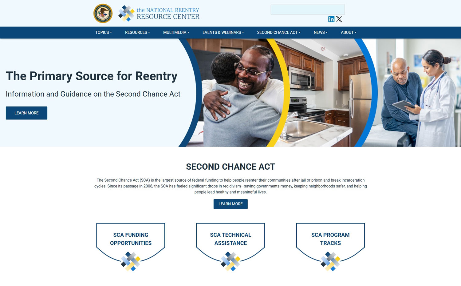 Partial Screenshot of the current NRRC Homepage